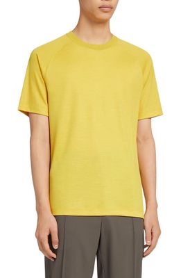 ZEGNA High Performance&trade; Short Sleeve Wool T-Shirt in Yellow