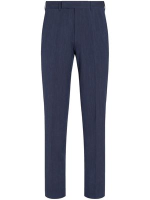 Zegna high-waist slim-fit trousers - Blue