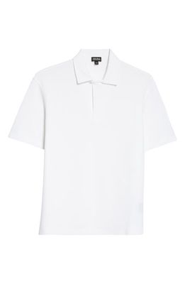 ZEGNA Honeycomb Short Sleeve Cotton Polo in White