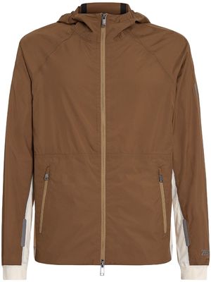 Zegna hooded windbreaker jacket - Brown