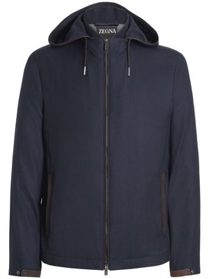 Zegna hooded wool jacket - Blue