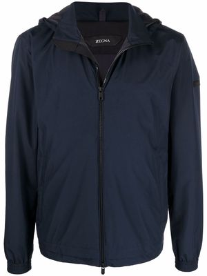 Zegna hooded zip-up jacket - Blue