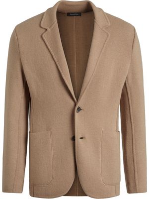 Zegna knitted single-breasted blazer - Neutrals