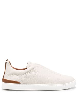 Zegna leather lo-top sneakers - Neutrals