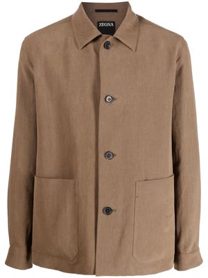 Zegna linen shirt jacket - Brown