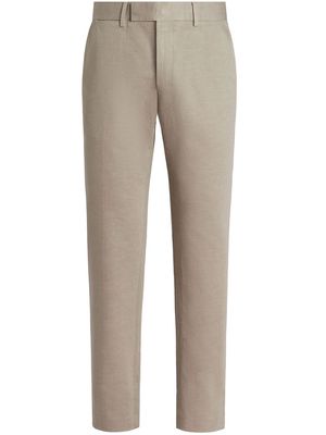 Zegna linen tapered chino trousers - Grey