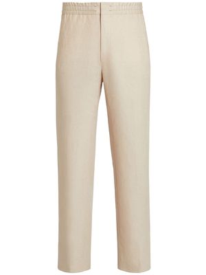 Zegna linen track pants - Neutrals