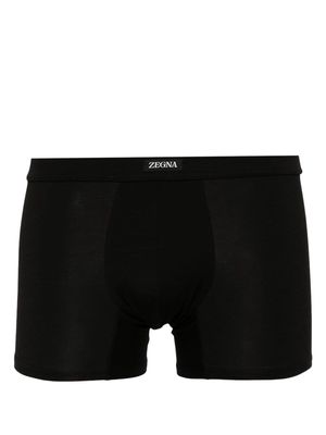 Zegna logo-appliqué elasticated-waist boxers - Black