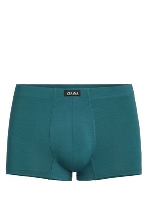 Zegna logo-appliqué modal-blend trunks - Green
