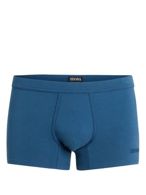 Zegna logo-embroidered boxer briefs - Blue