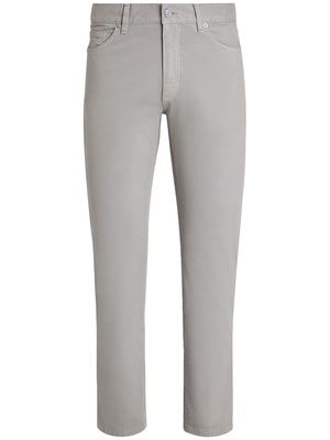 Zegna logo-patch straight-leg jeans - Grey