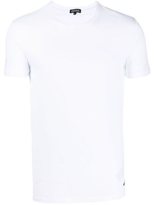 Zegna logo-patch stretch-cotton T-shirt - White