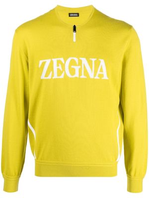 Zegna logo-print knit jumper - Yellow