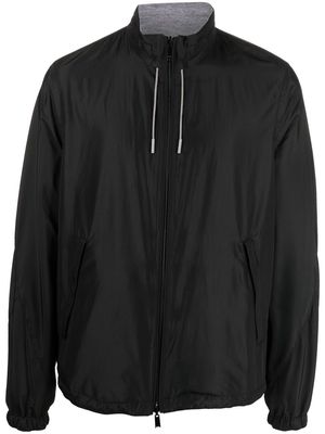 Zegna logo-print reversible jacket - 001 BLACK
