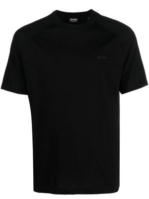 Zegna logo-print short-sleeved T-shirt - Black