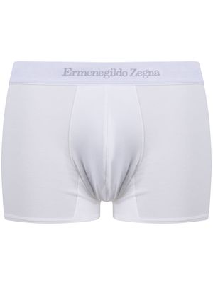 Zegna logo-waist cotton boxer shorts - White