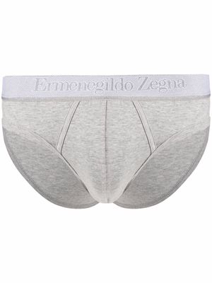 Zegna logo-waistband briefs - Grey