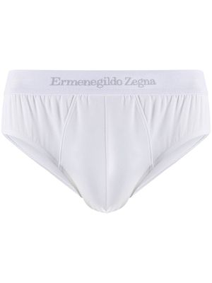 Zegna logo waistband briefs - White