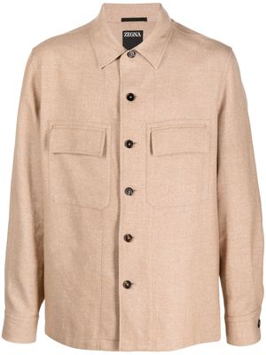 Zegna long-sleeve cashmere jacket - Neutrals