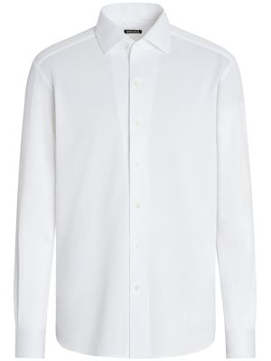 Zegna long-sleeve cotton shirt - 101 WHITE