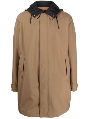 Zegna long-sleeve hooded raincoat - Brown
