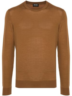 Zegna long-sleeve wool jumper - Brown