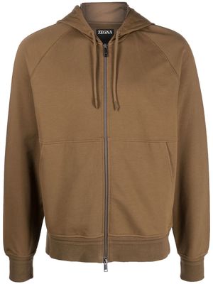Zegna long-sleeve zipped hoodie - Green
