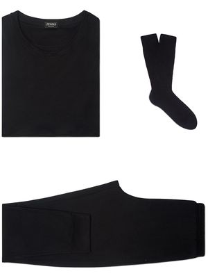 Zegna lyocell set-of-three pajama - Black