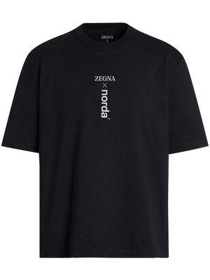 Zegna map-print cotton T-shirt - Black