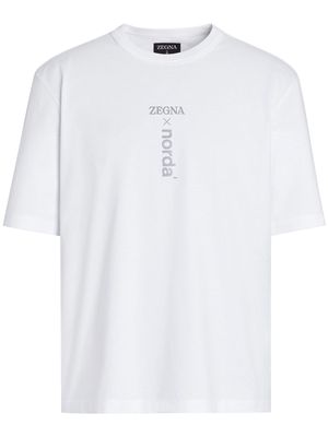Zegna map-print cotton T-shirt - White