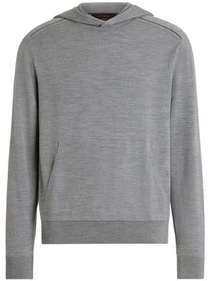 Zegna mélange-effect wool hoodie - Grey