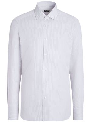 Zegna micro-striped Trecapi cotton shirt - White
