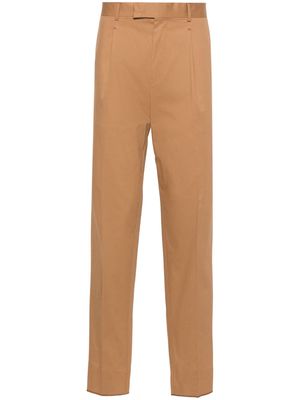 Zegna mid-rise pleated chino trousers - Brown