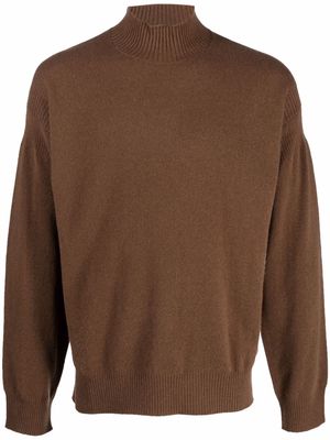 Zegna mock-neck wool-blend jumper - Brown