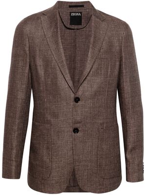 Zegna notched-lapel single-breasted bazer - Brown