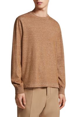 ZEGNA Oasi Cashmere & Linen Sweater in Vicuna