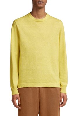 ZEGNA Oasi Cashmere & Linen Sweater in Yellow