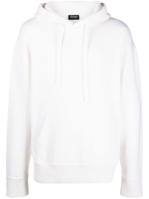 Zegna Oasi cashmere drawstring hoodie - White