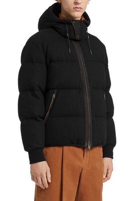 ZEGNA Oasi Channel Quilted Cashmere Down Jacket in Brown