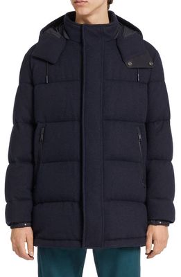 ZEGNA Oasi Channel Quilted Cashmere Down Jacket in Navy