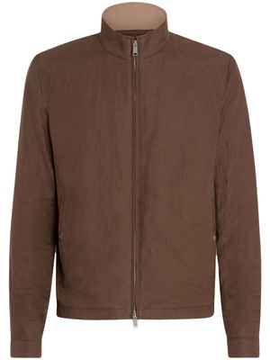 Zegna Oasi linen bomber jacket - Brown