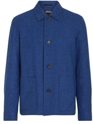 Zegna Oasi linen shirt jacket - Blue