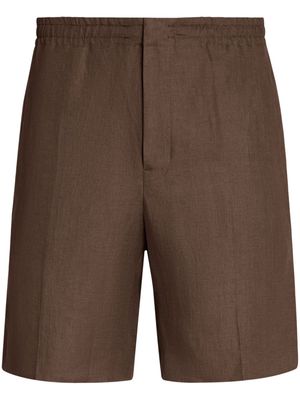 Zegna Oasi Lino linen shorts - Brown