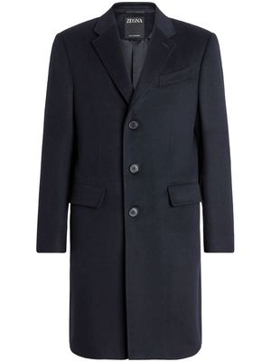 Zegna Oasi single-breasted cashmere coat - Blue