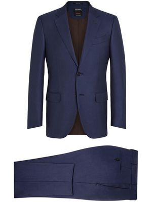 Zegna Oasi single-breasted cashmere suit - Blue