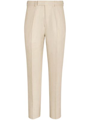 Zegna Oasi straight-leg linen trousers - Neutrals