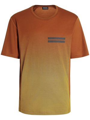 Zegna ombré-effect wool T-shirt - Orange