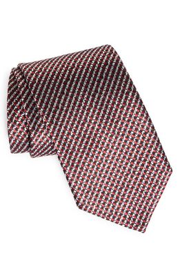 ZEGNA Paglie Stripe Jacquard Silk Tie in Red