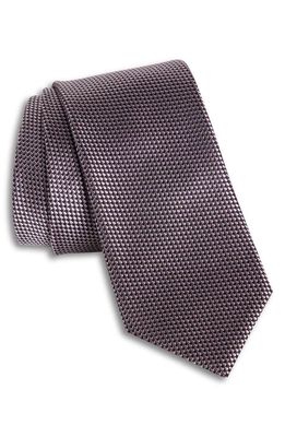 ZEGNA Paglie Two-Tone Basketweave Silk Tie in Pink