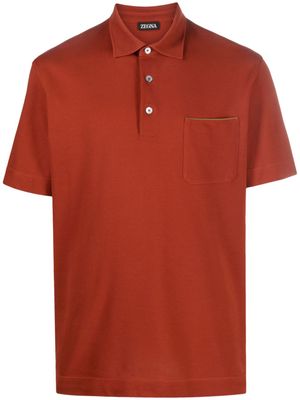 Zegna patch-pocket cotton polo shirt - Orange